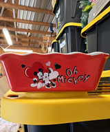 Disney Mickey and Minnie Mouse "Oh Mickey" Ceramic Baking Dish bread pan small - Image 1
