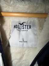 Hollister Faux Fur Lined Full Zip Hoodie Navy Large Winter Cozy Y2K - Image 3