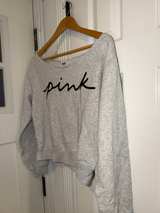 Victoria's Secret Pink Everyday Lounge Off-The-Shoulder Sweatshirt Medium - Image 5
