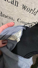 Guess Blue Eyelet shirt: XS - Image 6