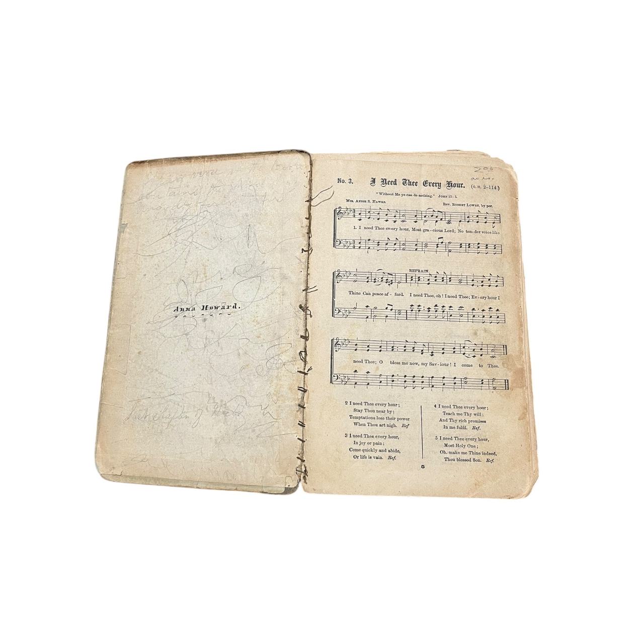 Antique Hymn Sheet Music - I Need Thee Every Hour Anna Howard