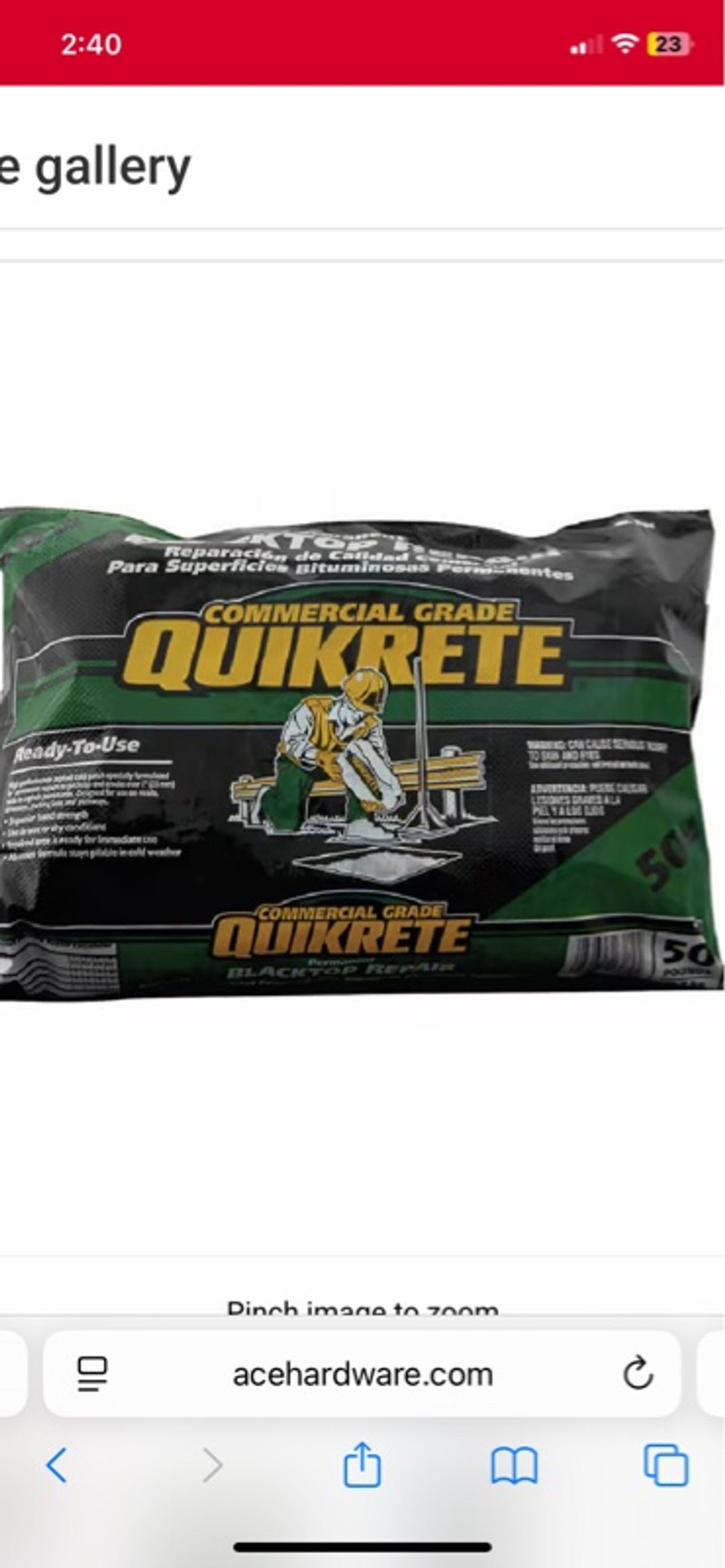 5 Quikrete  Blacktop Repair 50 lb Bags. Want to sell as a lot