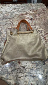 Michael Kors Large Gold Canvas Drawstring Tote - Image 3