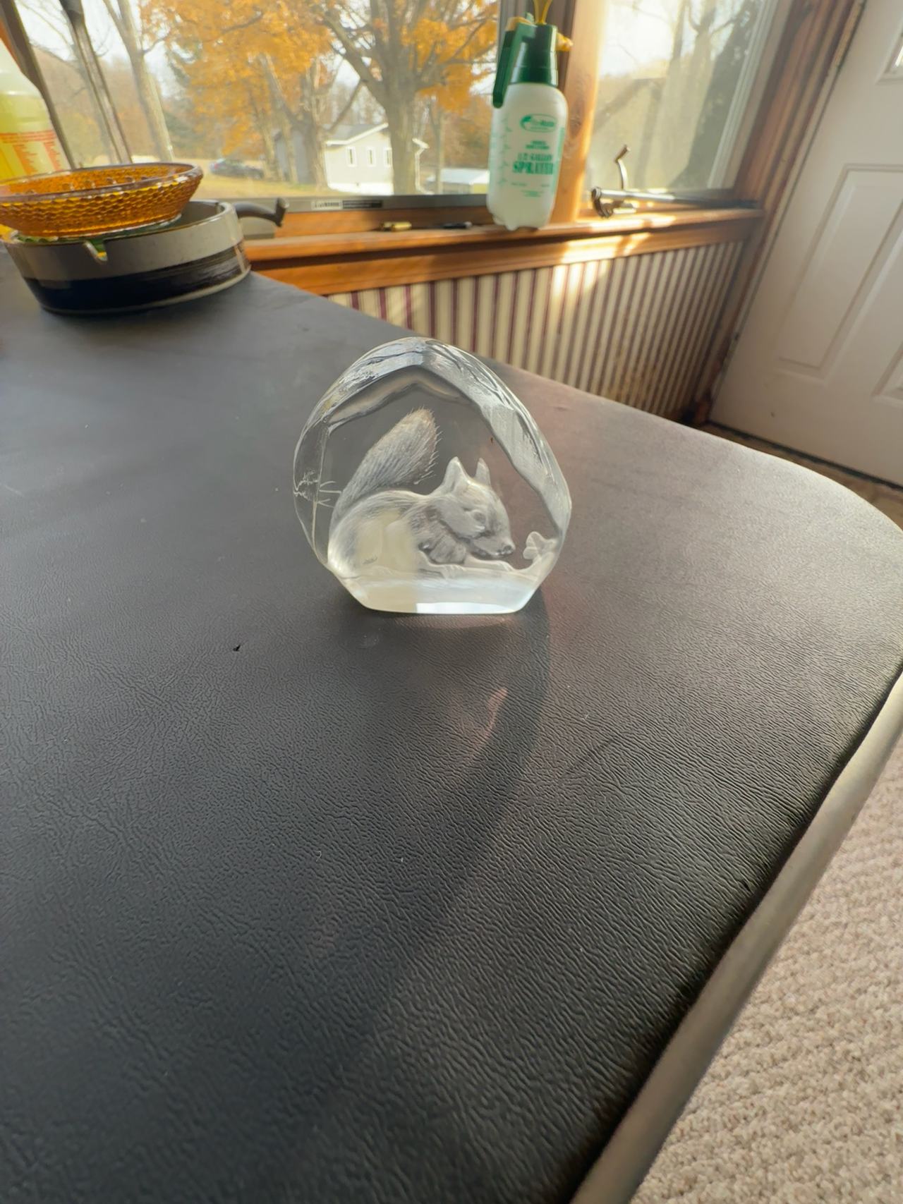 Mats Jonasson Lead Crystal Squirrel Paperweight