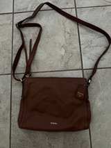 Fossil Brown Leather Crossbody Bag - Image 3