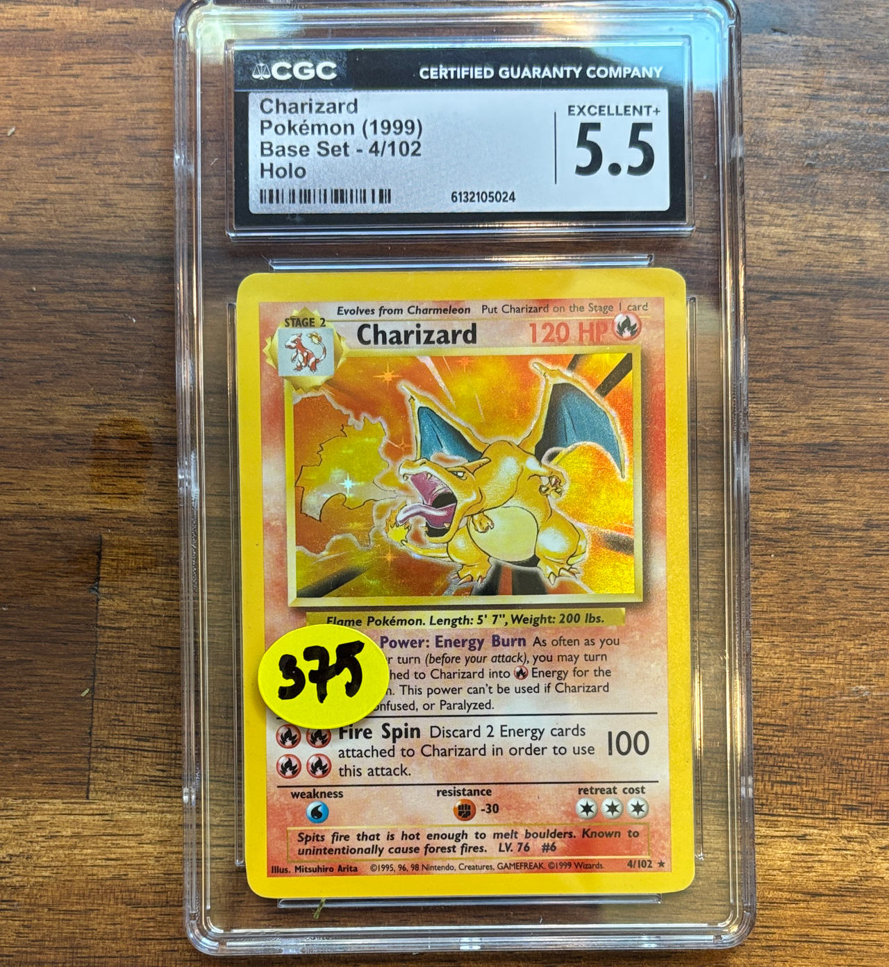 Pokémon TCG Charizard Base Set 4/102 Holo CGC 5.5