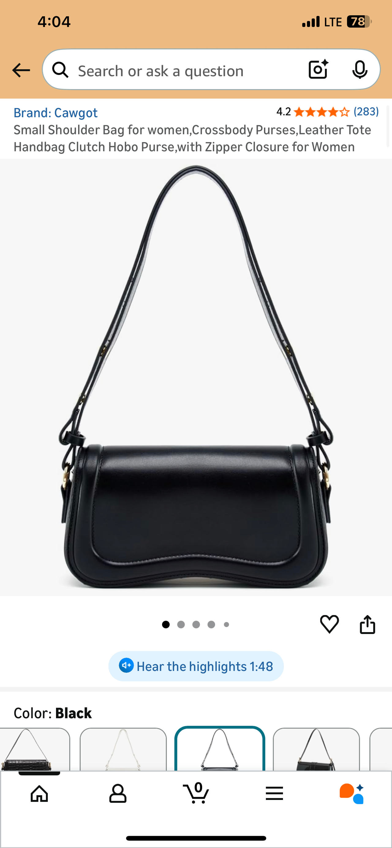 Cawgot Small Shoulder Bag for Women