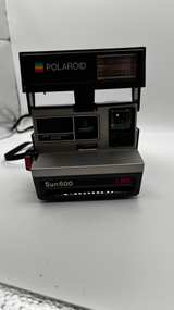 Polaroid Sun 600 LMS Black Instant Film Camera with Strap, untested.  - Image 1