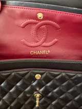 Chanel Medium Classic Double Flap Bag Black Lambskin GHW - Image 2