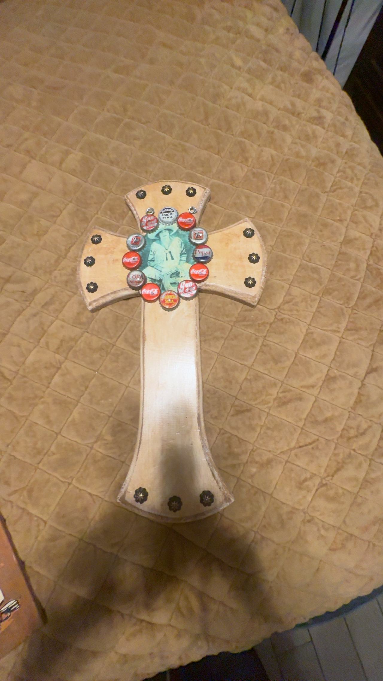 Bottle Cap Cross Wall Decor