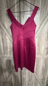 Max and Cleo Magenta Satin Pleated Dress Size 6 - Image 3