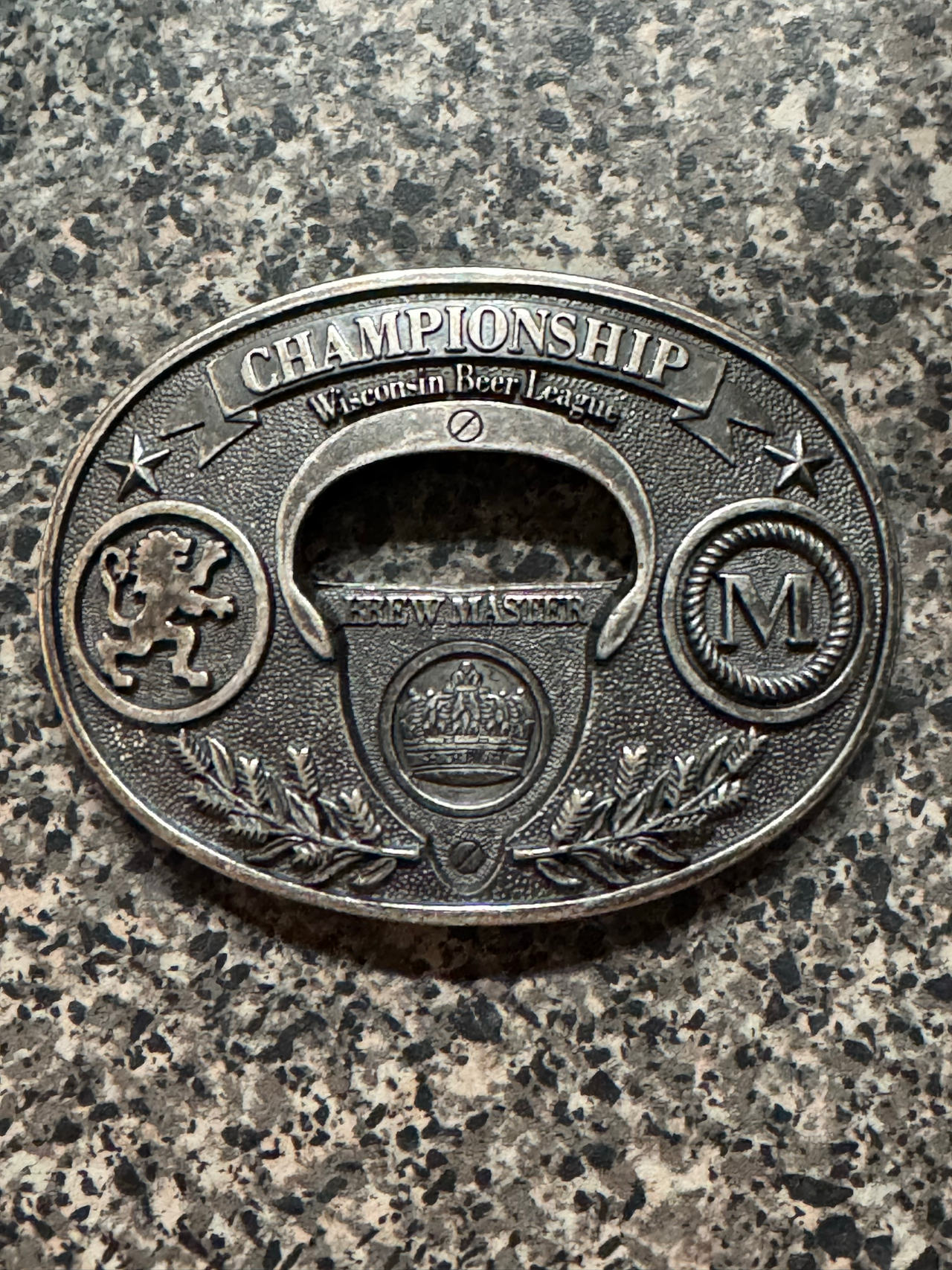 Miller High Life Wisconsin Beer League Belt Buckle Bottle Opener