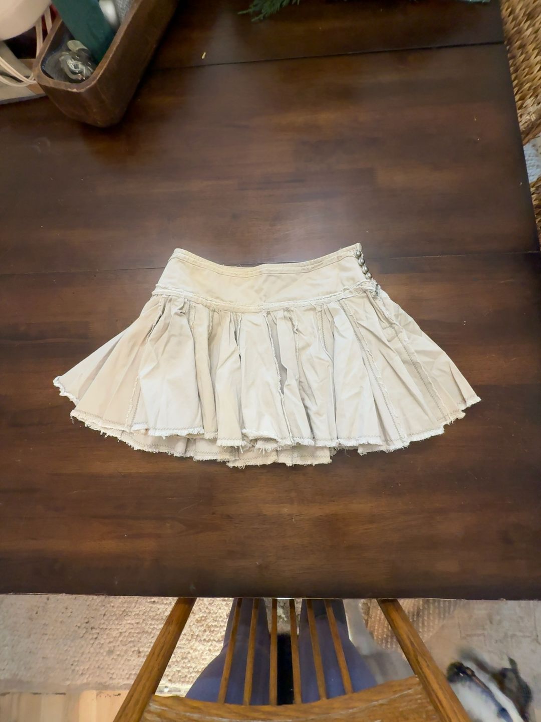 Vintage Y2K By Deep Beige Cotton Miniskirt