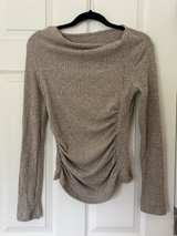 ribbed knit long sleeve top - Image 1