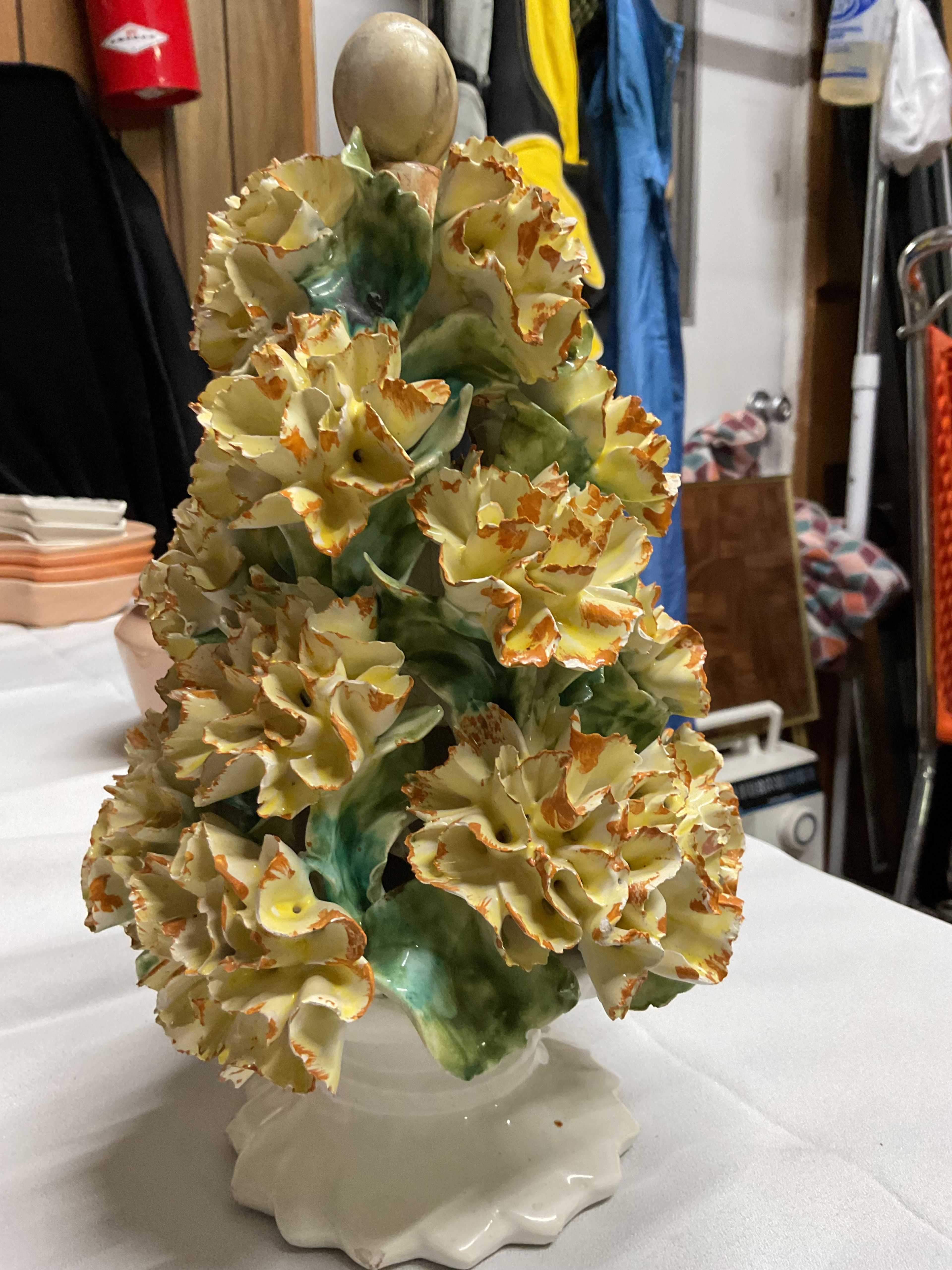 Capodimonte Porcelain Carnation Topiary - Image 2