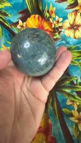 Blue Apatite Crystal Sphere with Stand - Image 8