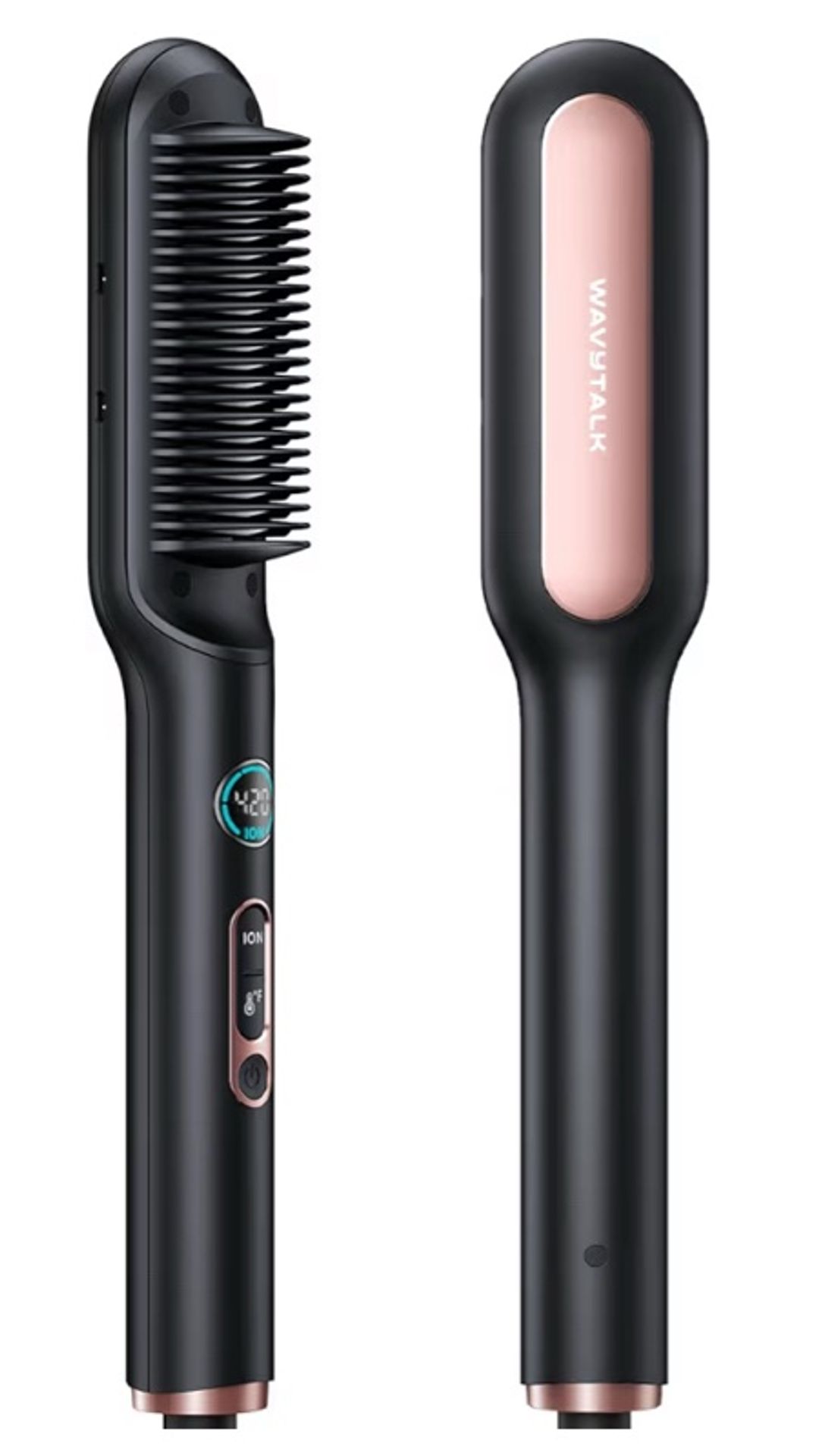 Wavytalk Hair Straightener Brush, Sleek Sweep Ionic Straightening Brush, Pink