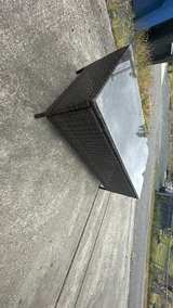 Wicker Patio Coffee Table with Glass Top - Image 3