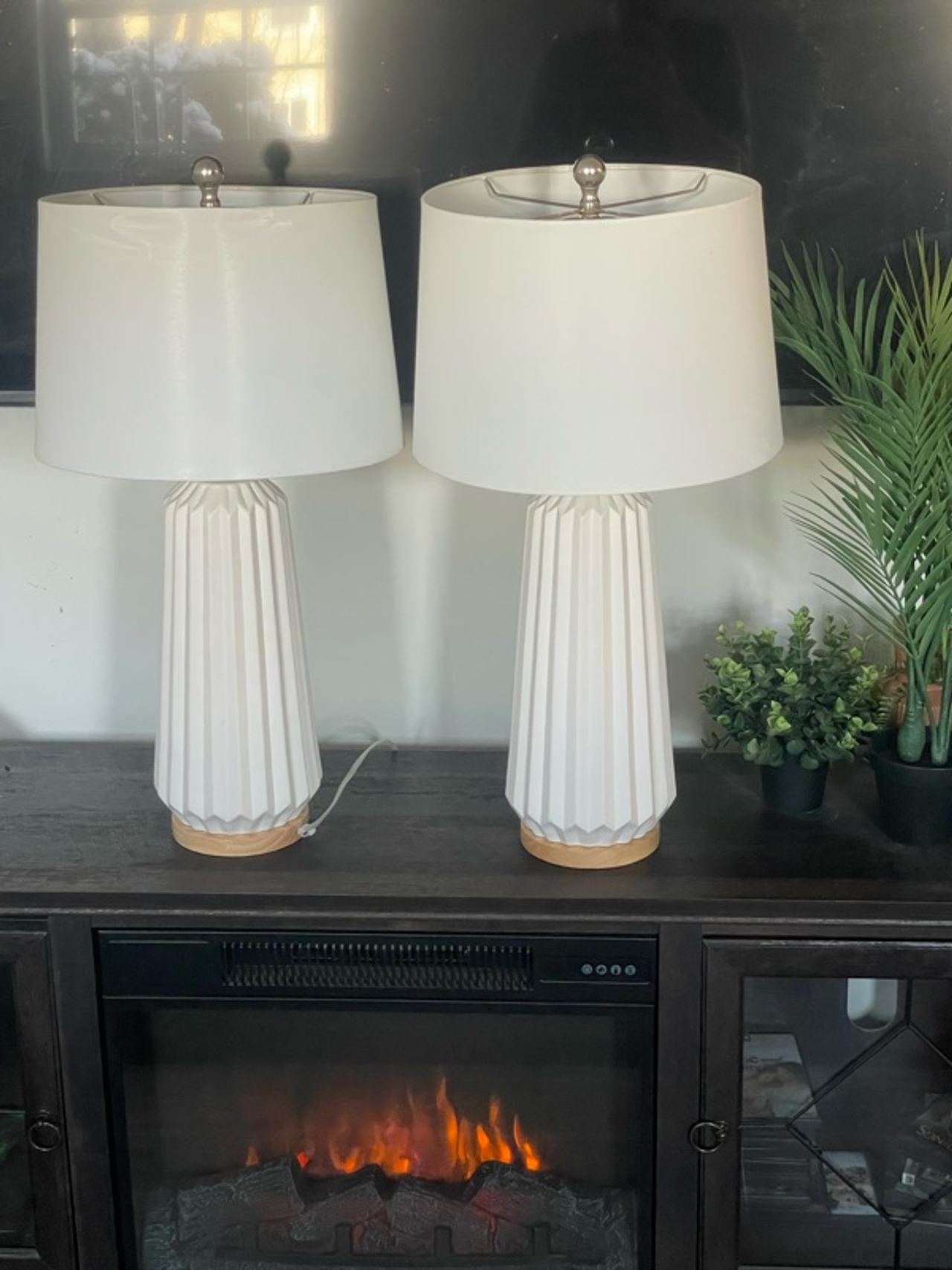 Odawa Pleated Table Lamp Cream (Set of 2)