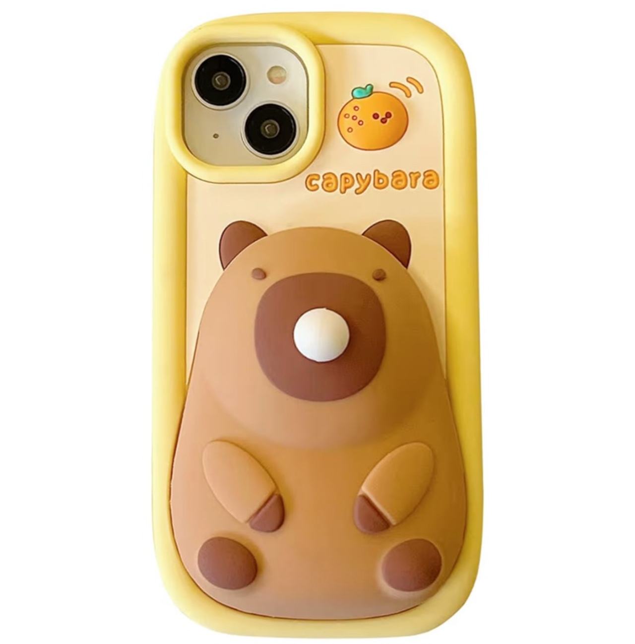 Cute Capybara Phone Case 3D Kawaii Bubble Blowing Design, Soft Silicone Cover