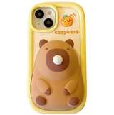 Cute Capybara Phone Case 3D Kawaii Bubble Blowing Design, Soft Silicone Cover - Image 1