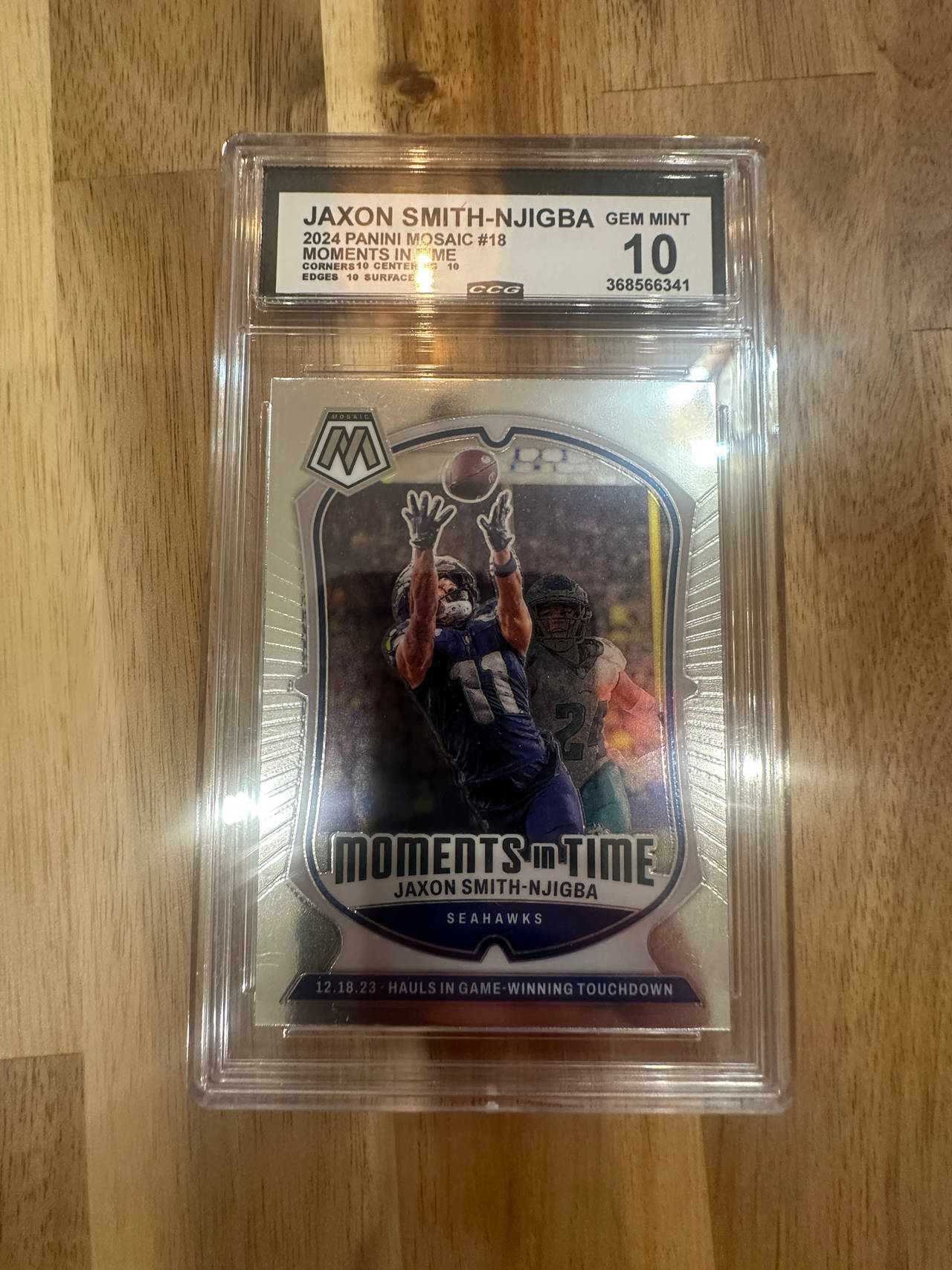 2024 Panini Mosaic Moments in Time #18 Jaxon Smith-Njigba CCG 10
