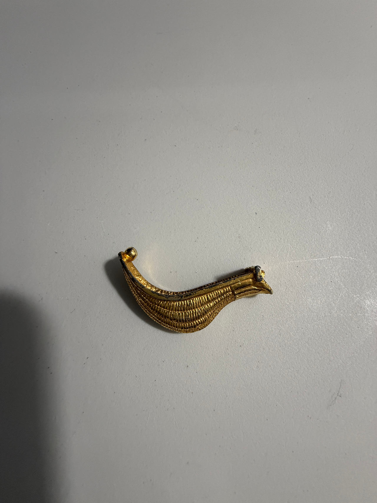 Jai Alal Vintage Gold Tone Slug Brooch Pin