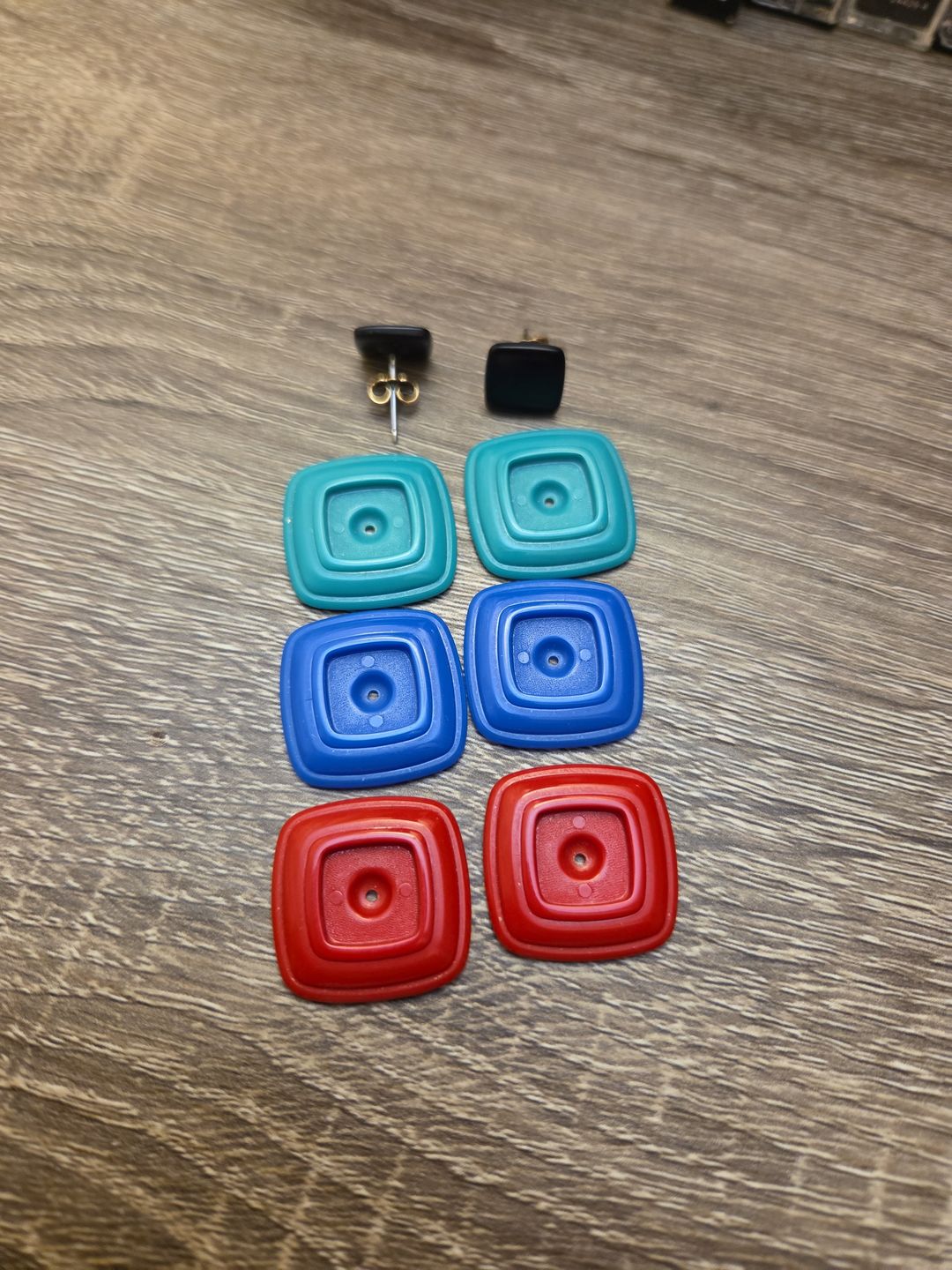 Vintage Geometric Stacked Square Earrings