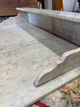 Antique Marble Washstand Top with Backsplash Shelf - Image 2