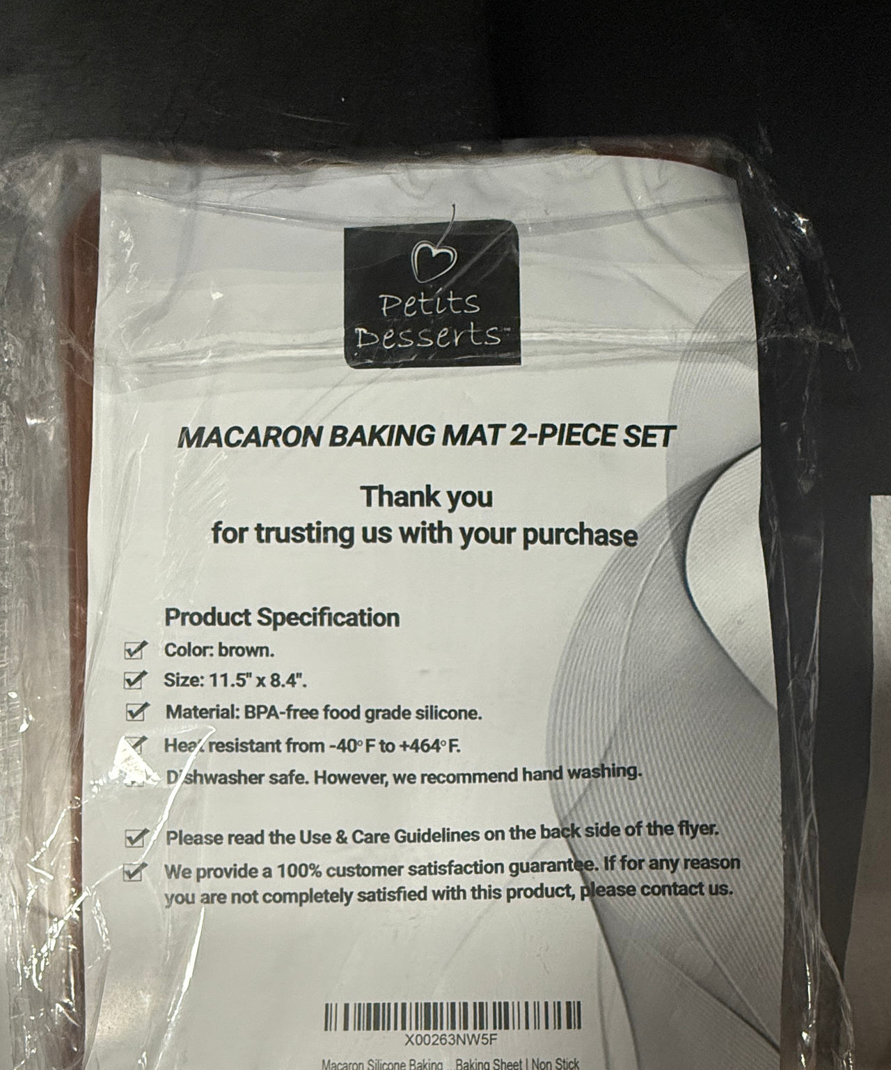 Petits Desserts Macaron Baking Mat 2-Piece Set