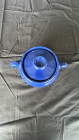 Vintage Bauer Cobalt Blue Bean Pot with Lid - Image 5