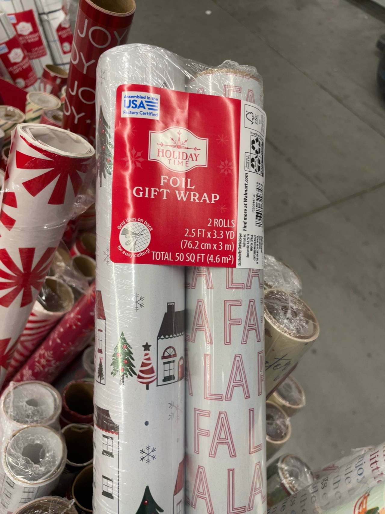 WRAPAHOLIC Red Christmas Tree Wrapping Paper Mini Roll