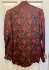 Men's Dragon Print Mandarin Collar Button Down Shirt - Image 4