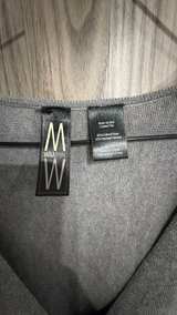 Grey MarlaWynne V-Neck Knit Poncho Top OSFM comfy business lounge - Image 2