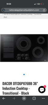 Dacor DTI36P876BB 36" Induction Cooktop - Image 1
