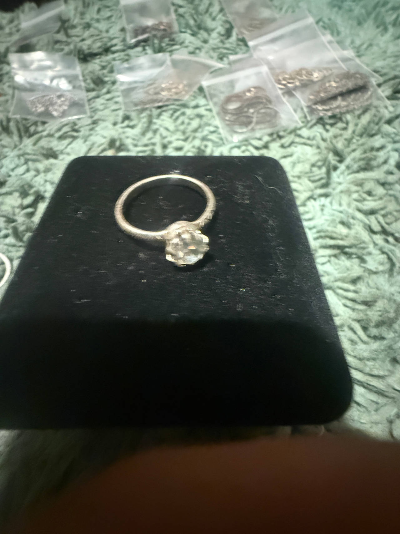 Vintage Style Silver Solitaire Ring