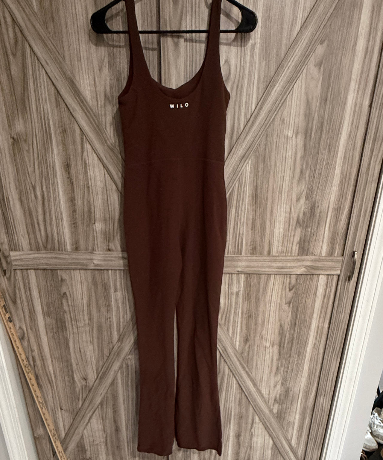 Small Wildflower Cases WILO Ribbed Flare Jumpsuit Brown