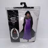 Hooded Black Velveteen Cape Unisex Halloween Costume - Image 1