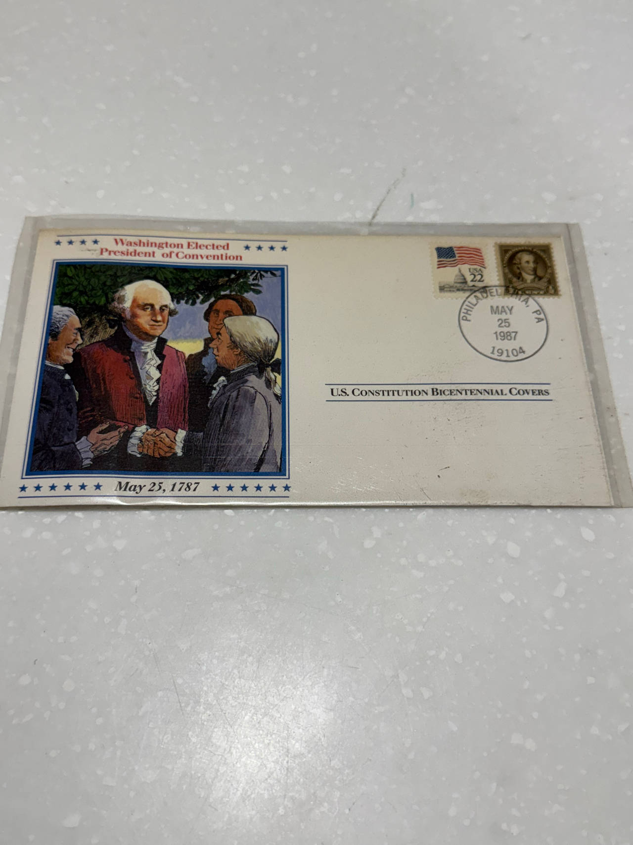 1987 U.S. Constitution Bicentennial First Day Cover Washington Elected President
