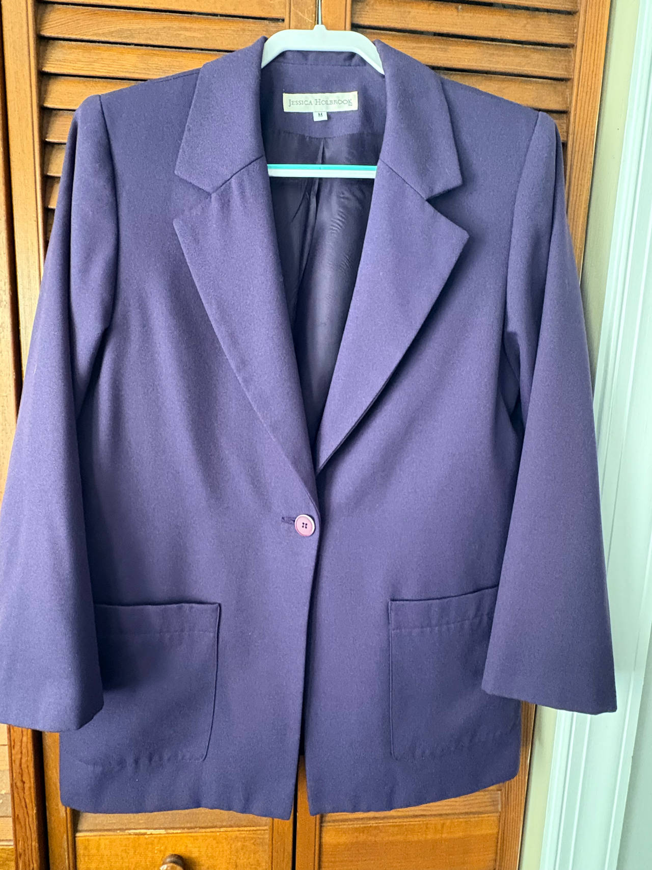 Jessica Holbrook Purple Single Button Blazer