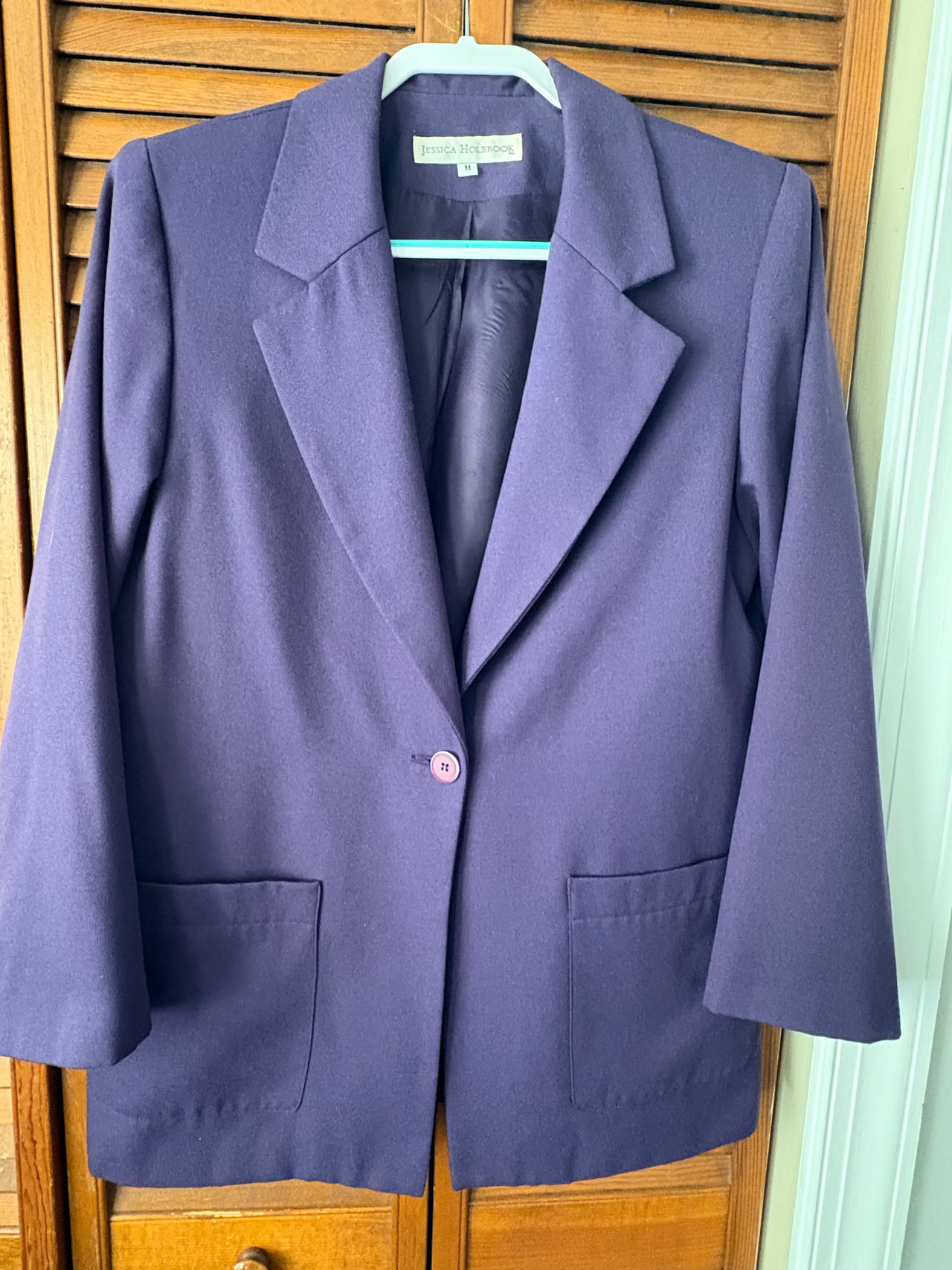 Jessica Holbrook Purple Single Button Blazer