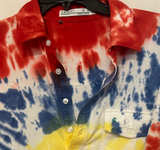 Criquet Shirts Red, White, and Blue Tie-Dye Players Shirt - Image 1