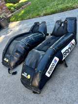 BODDAM Leather Canvas Goalie Pads Senior Black & White - Image 3
