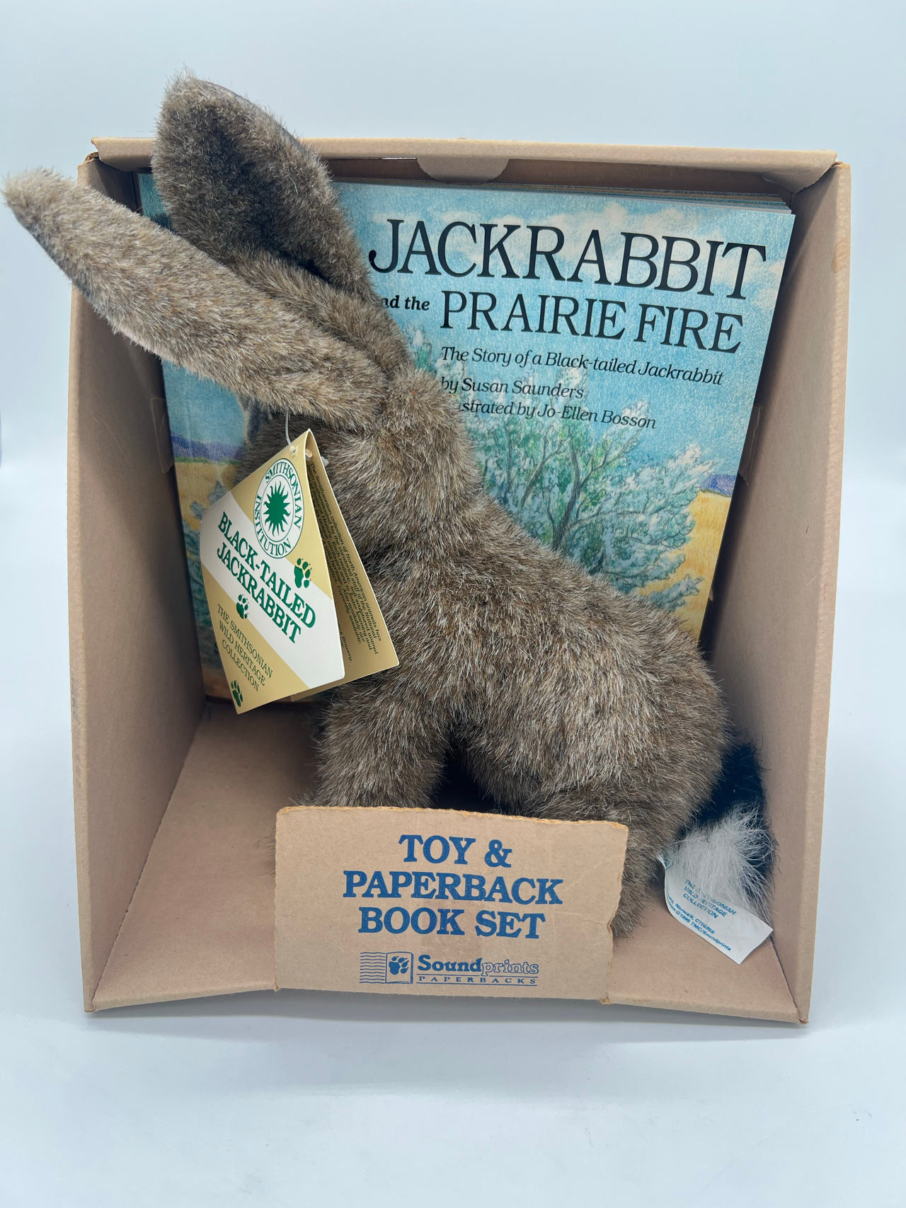Smithsonian Wild Heritage Black-Tailed Jackrabbit Plush & Book Set New Vintage