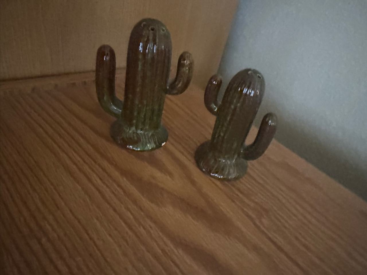 Ceramic Cactus Salt & Pepper Shakers – Green
