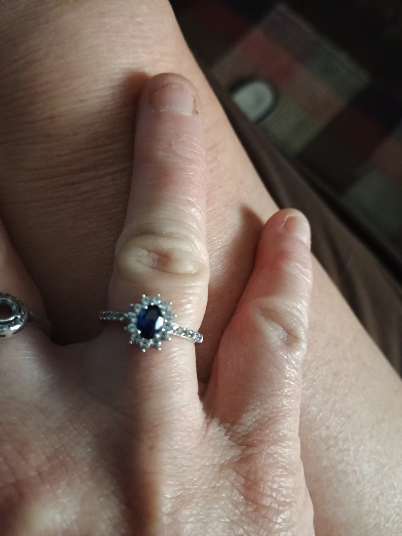 Oval Sapphire Halo Ring with Pavé Band