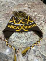 Wick Hockey Brown Yellow Knit Beanie Winter Hat  - Image 1