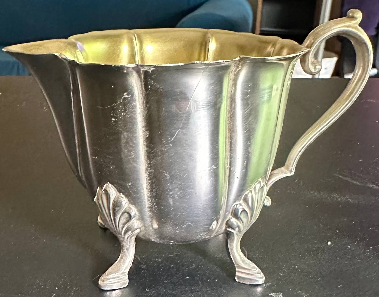 Vintage Silver Plated Footed Creamer