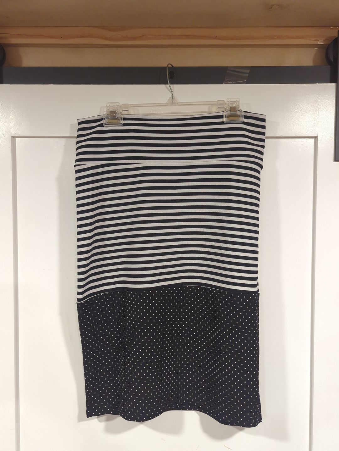 LuLaRoe Cassie Skirt Mixed Print Stripes and Polka Dots