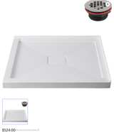 Acrylic Shower Base with Center Drain and Drain Assembly - Image 4